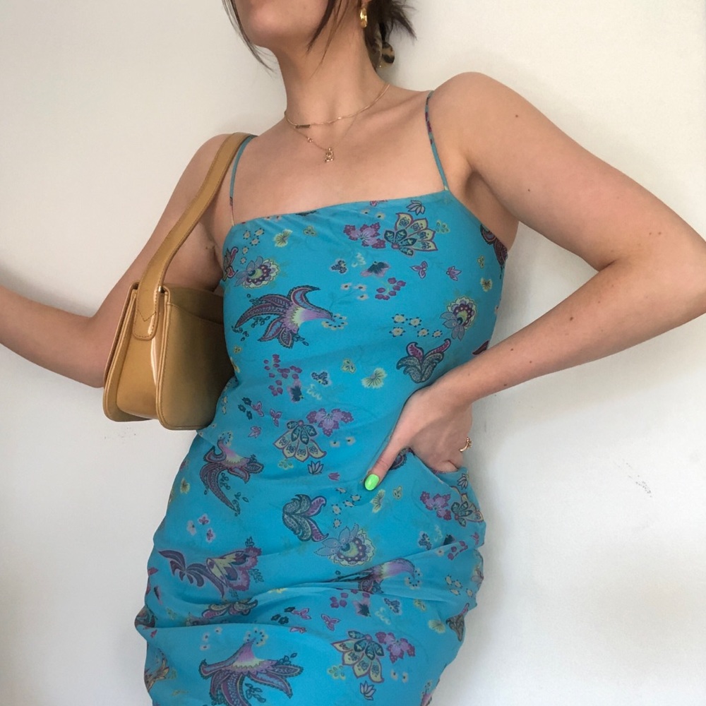Y2K Paisley Mini Slip Dress